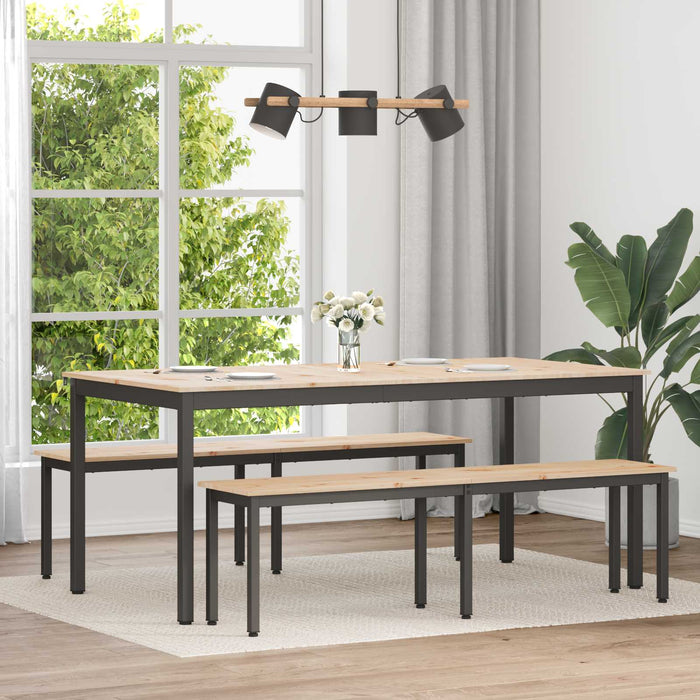 Masă de dining natural 180 x 90 x 75 cm Lemn de pin masiv - WALTI WALTI