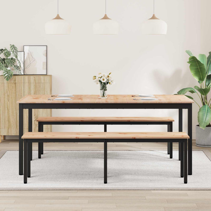Masă de dining natural 180 x 90 x 75 cm Lemn de pin masiv - WALTI WALTI