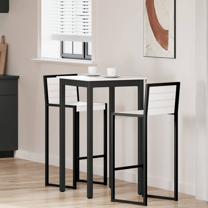 Masă de bar Alb 60 x 60 x 105 cm Lemn de pin masiv WALTI