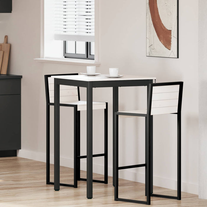 Masă de bar Alb 70 x 70 x 105 cm Lemn de pin masiv WALTI