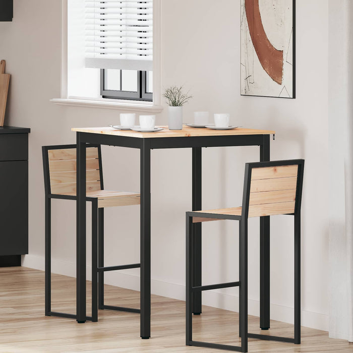 Masă de bar natural 110 x 55 x 105 cm Lemn de pin masiv - WALTI WALTI