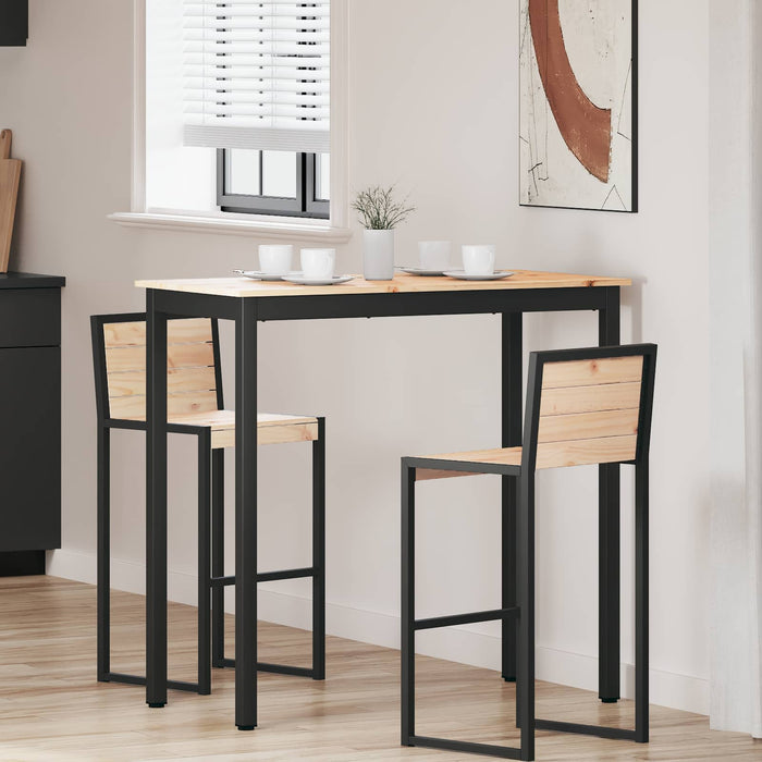 Masă de bar natural 110 x 55 x 105 cm Lemn de pin masiv - WALTI WALTI
