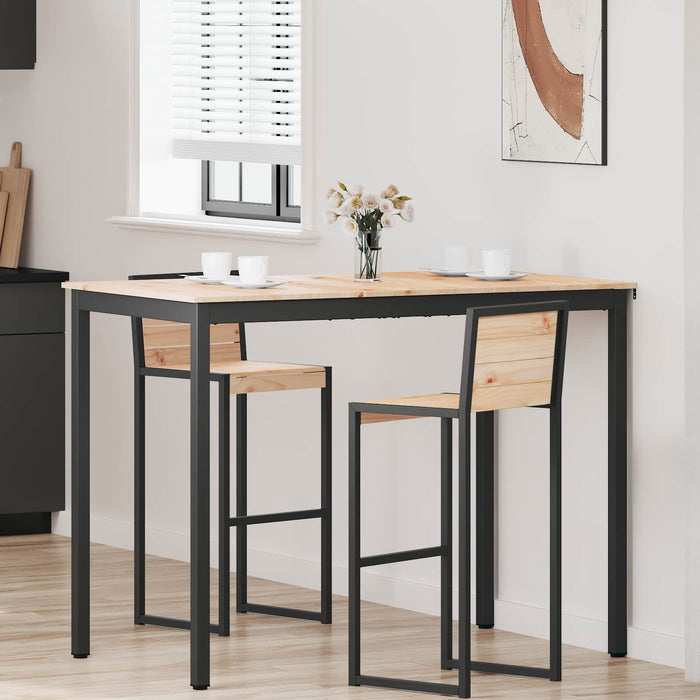 Masă de bar natural 110 x 55 x 105 cm Lemn de pin masiv - WALTI WALTI