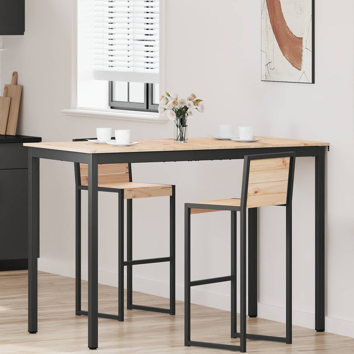 Masă de bar natural 110 x 55 x 105 cm Lemn de pin masiv - WALTI WALTI