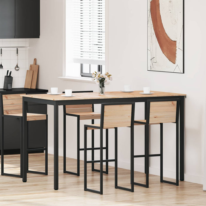 Masă de bar natural 110 x 55 x 105 cm Lemn de pin masiv - WALTI WALTI