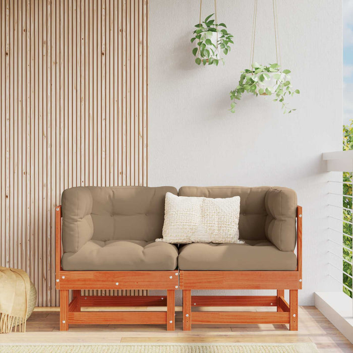 2 Bucată Sofa de colț pentru grădină Lemn masiv de pin - WALTI WALTI