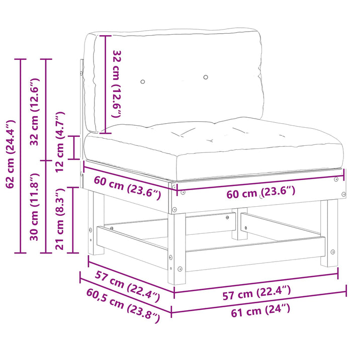 3 Bucată Unități de canapea sectională Lemn de pin masiv - WALTI WALTI
