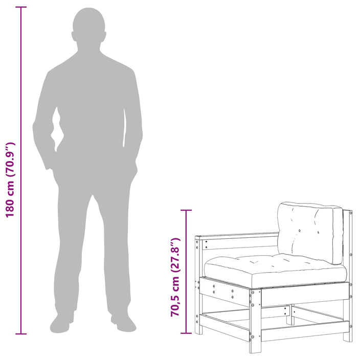Sofa de colț pentru grădină Lemn masiv de pin Maro Ceară - WALTI WALTI
