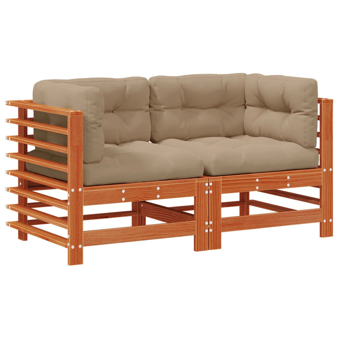 Sofa de colț pentru grădină Lemn masiv de pin Maro Ceară - WALTI WALTI