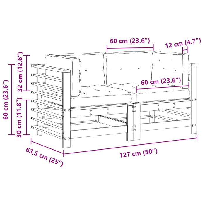 Sofa de colț pentru grădină Lemn masiv de pin Maro Ceară - WALTI WALTI