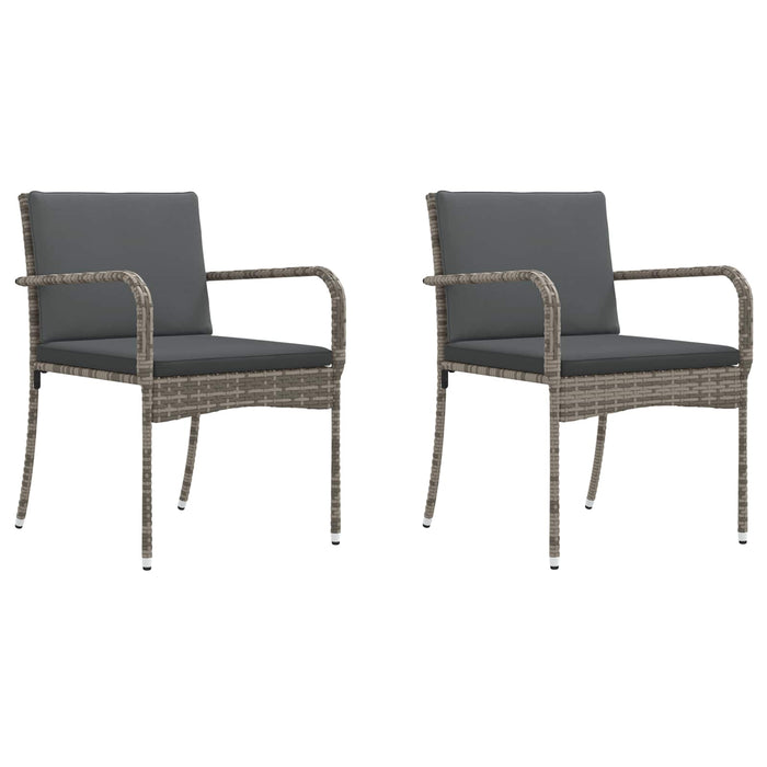Set Bistro de Grădină cu pernă 3 pcs Gri poliratan - WALTI WALTI
