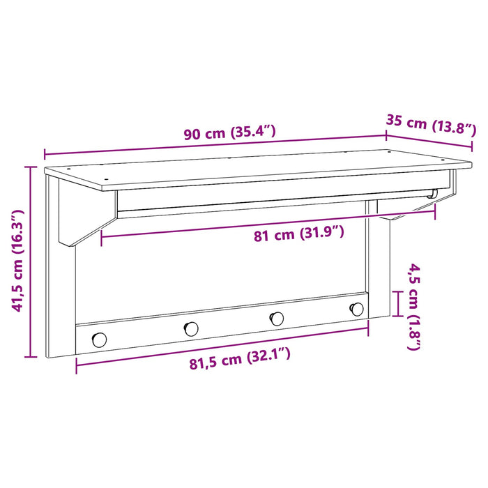 Răcător de paltoane Maro miere 90 x 35 x 41.5 cm - WALTI WALTI