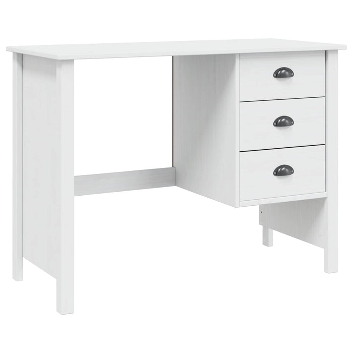 Birou cu Sertare Alb 100 x 45 x 74 cm Lemn de pin masiv - WALTI WALTI