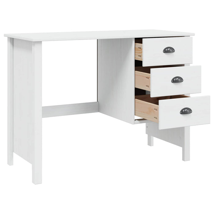 Birou cu Sertare Alb 100 x 45 x 74 cm Lemn de pin masiv - WALTI WALTI