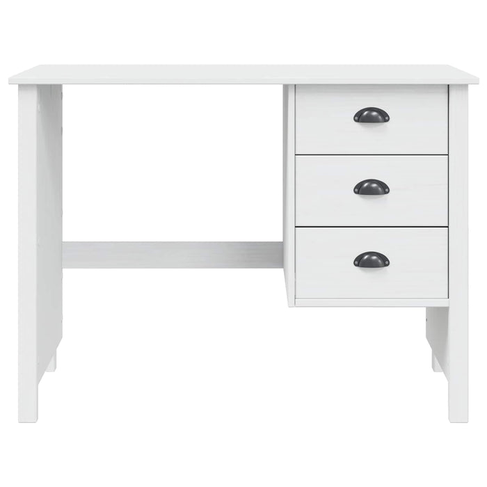 Birou cu Sertare Alb 100 x 45 x 74 cm Lemn de pin masiv - WALTI WALTI