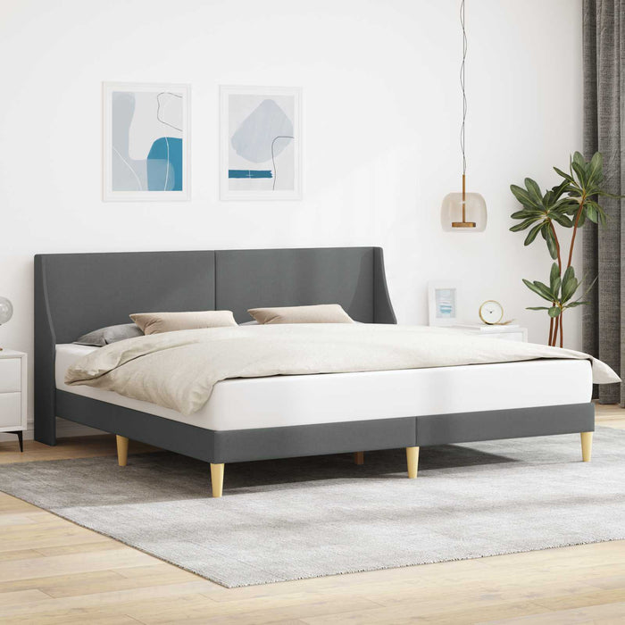 Cadru de pat cu headboard Gri închis 180 x 200 cm Catifea - WALTI WALTI