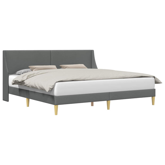 Cadru de pat cu headboard Gri închis 180 x 200 cm Catifea - WALTI WALTI