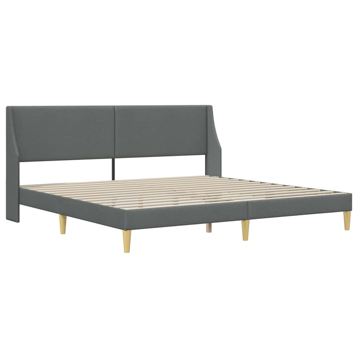 Cadru de pat cu headboard Gri închis 180 x 200 cm Catifea - WALTI WALTI