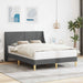 Cadru de pat cu headboard Gri închis 137 x 190 cm Țesătură - WALTI WALTI