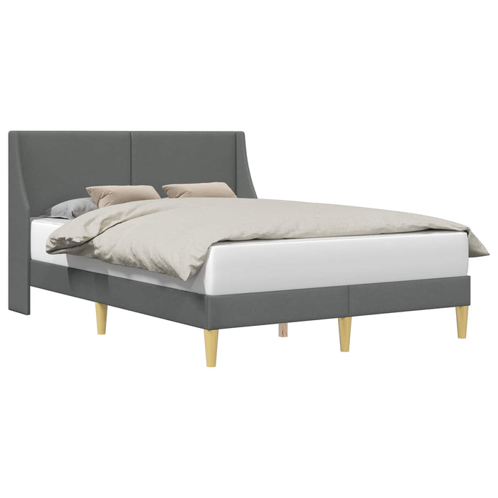 Cadru de pat cu headboard Gri închis 137 x 190 cm Țesătură - WALTI WALTI