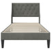 Cadru de pat cu headboard Gri închis 90 x 190 cm Catifea - WALTI WALTI