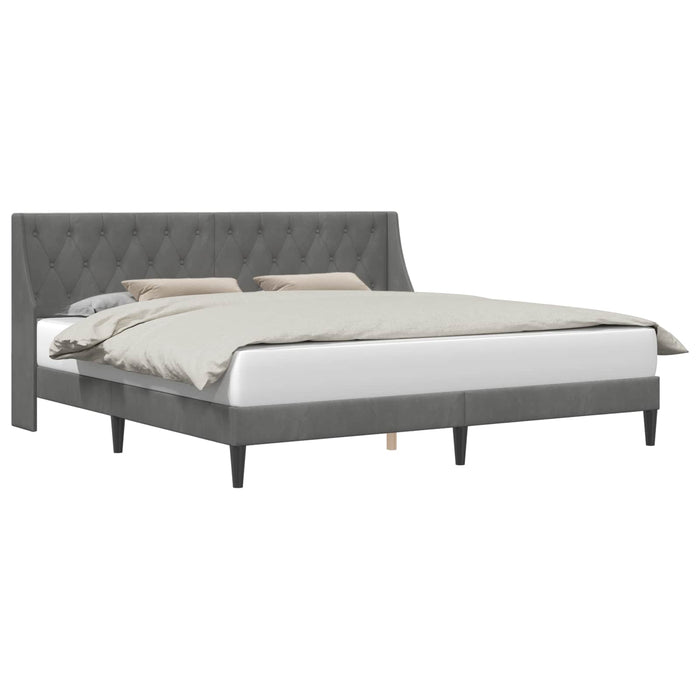 Cadru de pat cu headboard Gri închis 180 x 200 cm Catifea - WALTI WALTI