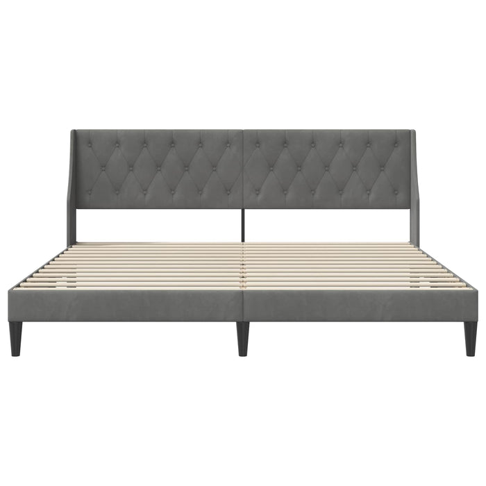 Cadru de pat cu headboard Gri închis 180 x 200 cm Catifea - WALTI WALTI