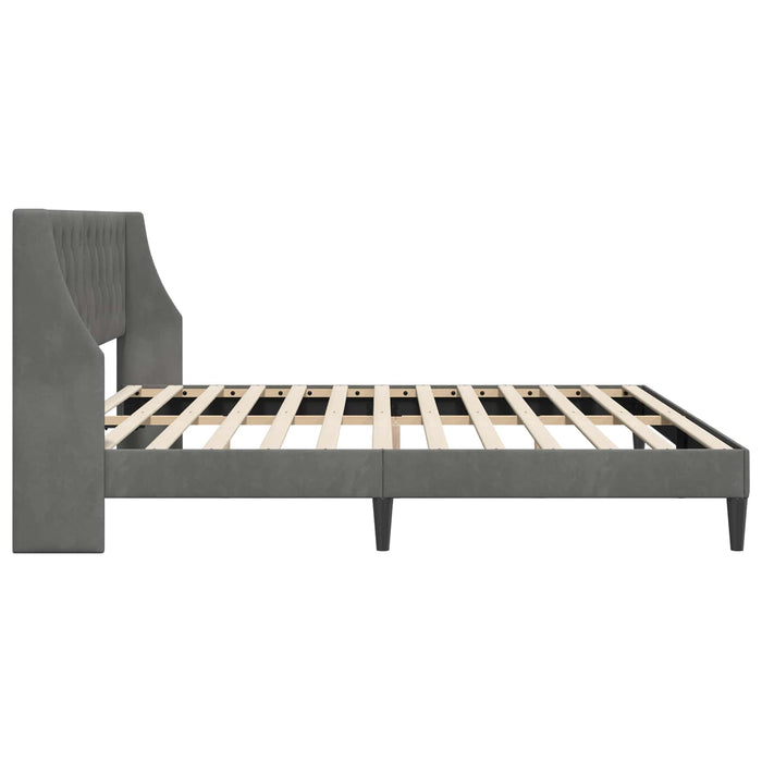 Cadru de pat cu headboard Gri închis 180 x 200 cm Catifea - WALTI WALTI