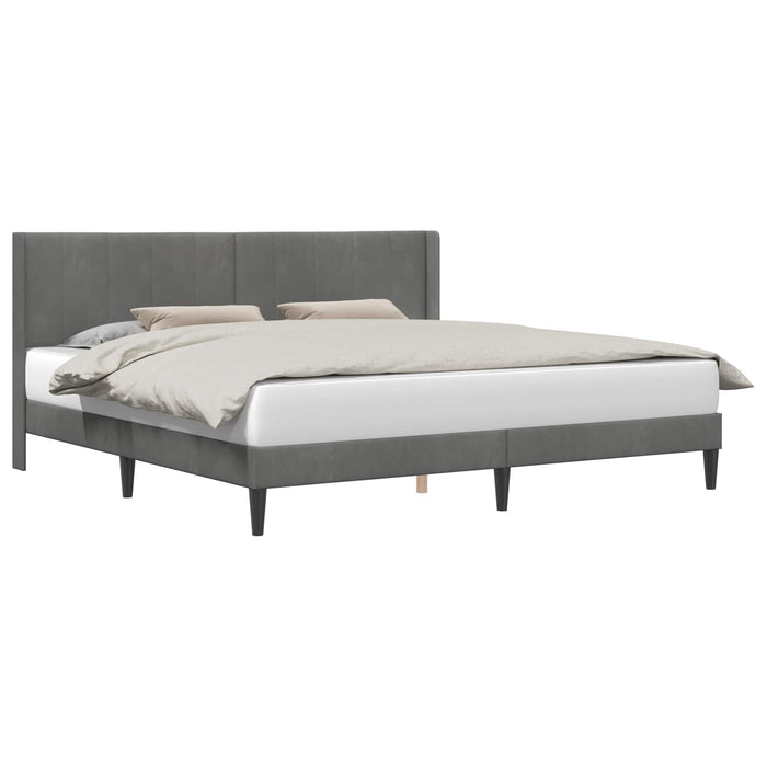 Cadru de pat cu headboard Gri închis 180 x 200 cm Catifea - WALTI WALTI