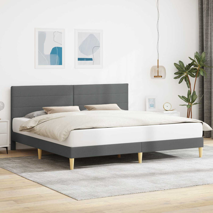 Cadru de pat cu headboard Gri închis 180 x 200 cm Țesătură - WALTI WALTI