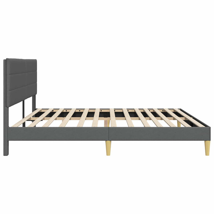 Cadru de pat cu headboard Gri închis 180 x 200 cm Țesătură - WALTI WALTI