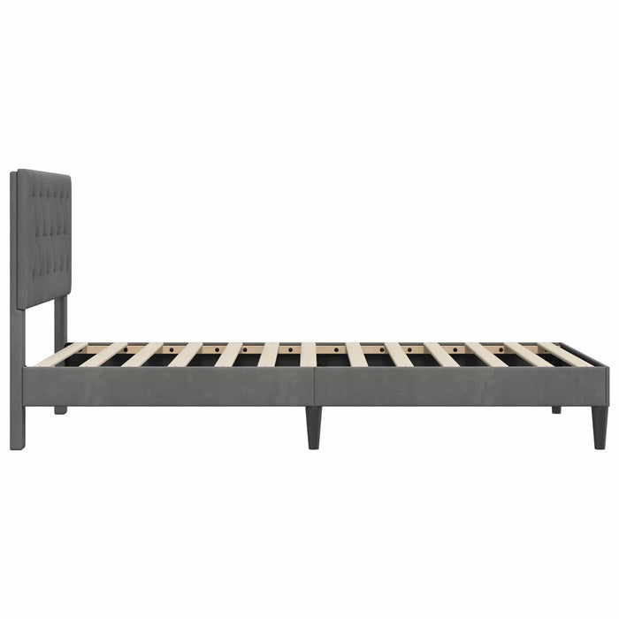 Cadru de pat cu headboard Gri închis 90 x 190 cm Catifea - WALTI WALTI
