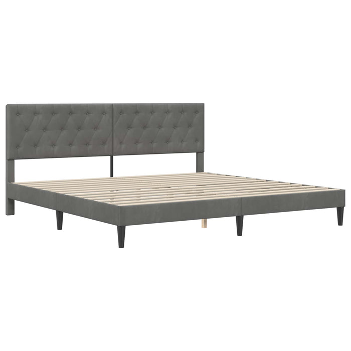 Cadru de pat cu headboard Gri închis 180 x 200 cm Catifea - WALTI WALTI