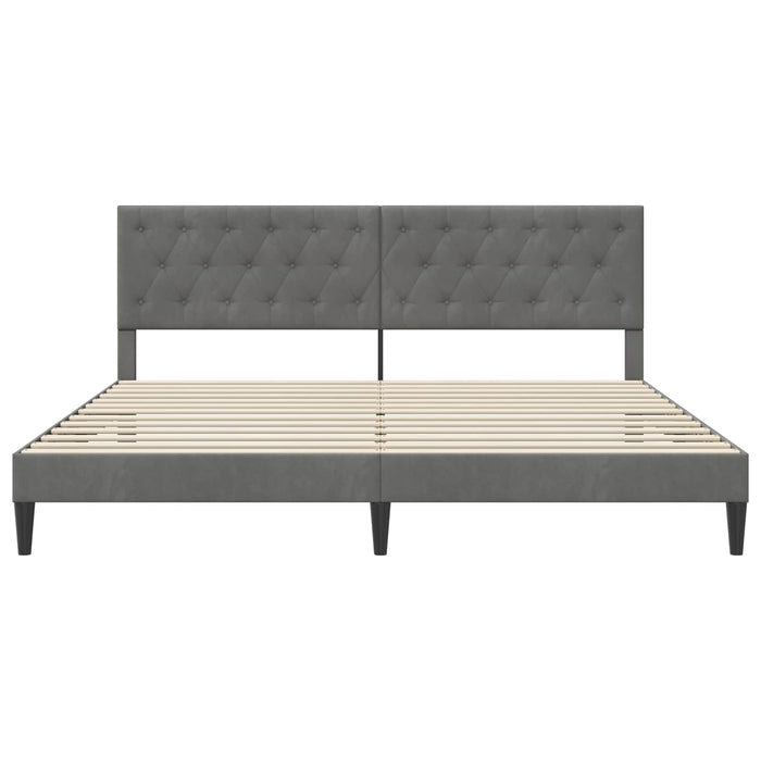 Cadru de pat cu headboard Gri închis 180 x 200 cm Catifea - WALTI WALTI