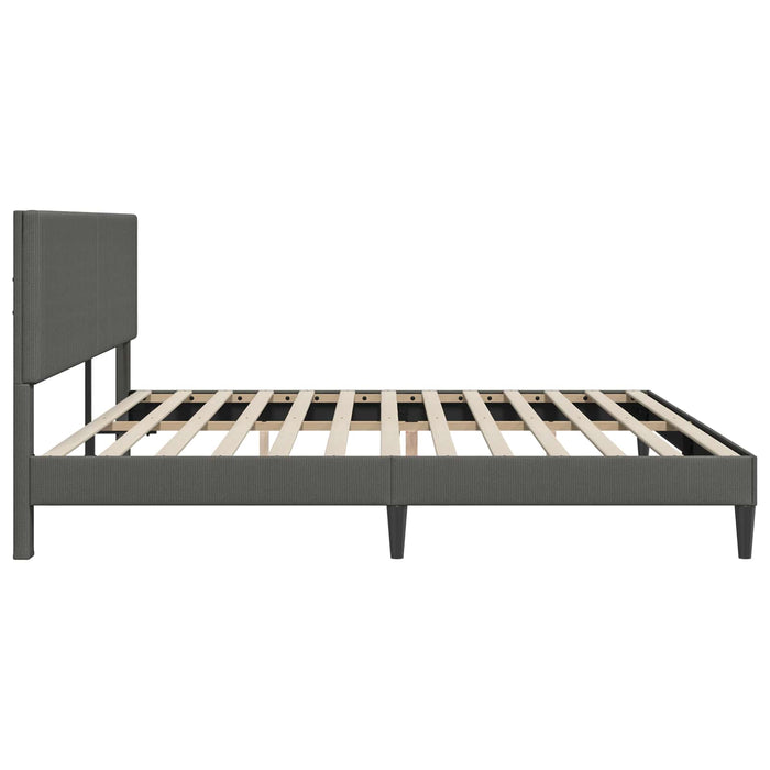 Cadru de pat Gri închis 180 x 200 cm Țesătură din corduroy WALTI