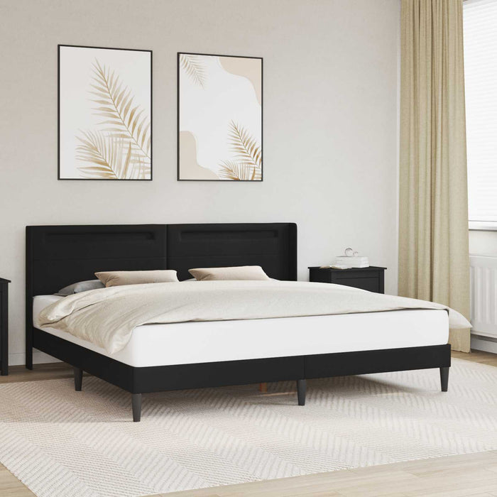Cadru de pat cu benzi LED Negru 180 x 200 cm Piele artificială - WALTI WALTI