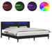 Cadru de pat cu benzi LED Negru 180 x 200 cm Piele artificială - WALTI WALTI