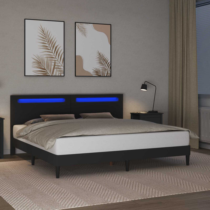 Cadru de pat Negru 180 x 200 cm Piele artificială WALTI
