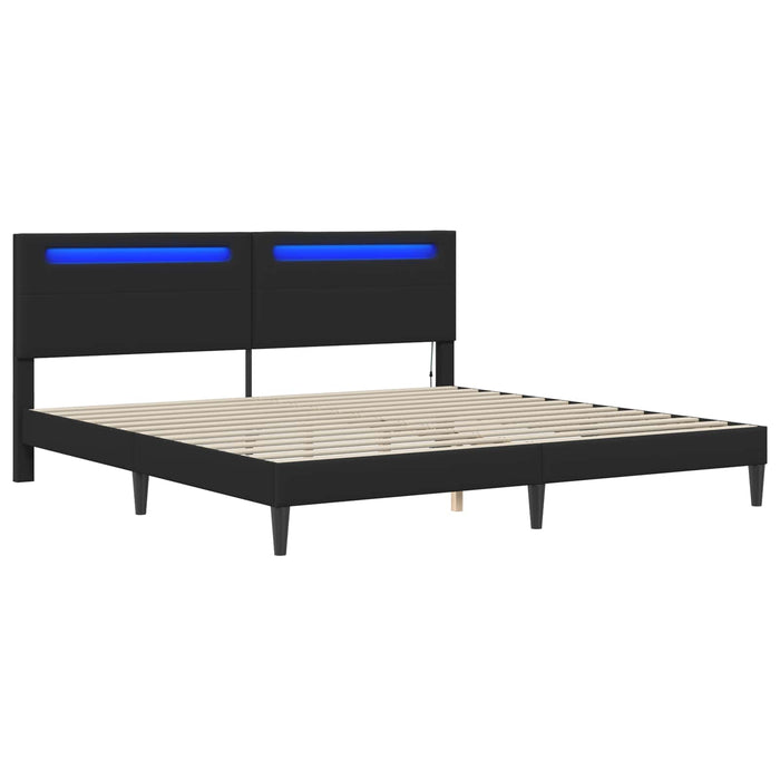 Cadru de pat Negru 180 x 200 cm Piele artificială WALTI