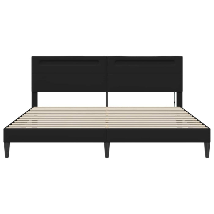 Cadru de pat Negru 180 x 200 cm Piele artificială WALTI