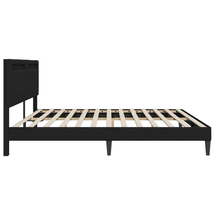 Cadru de pat Negru 180 x 200 cm Piele artificială WALTI