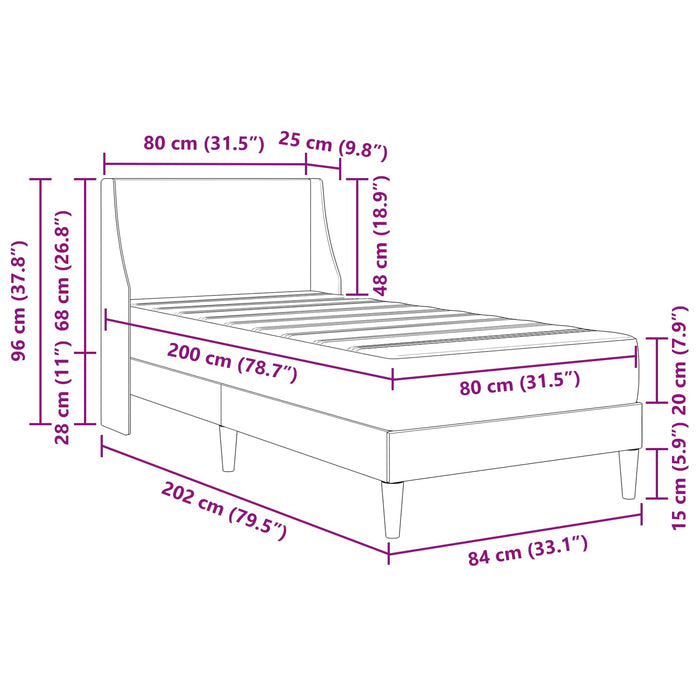 Cadru de pat cu saltea cu headboard Poliester - WALTI WALTI