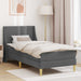 Cadru de pat cu saltea cu headboard Gri 90 x 190 cm Poliester - WALTI WALTI