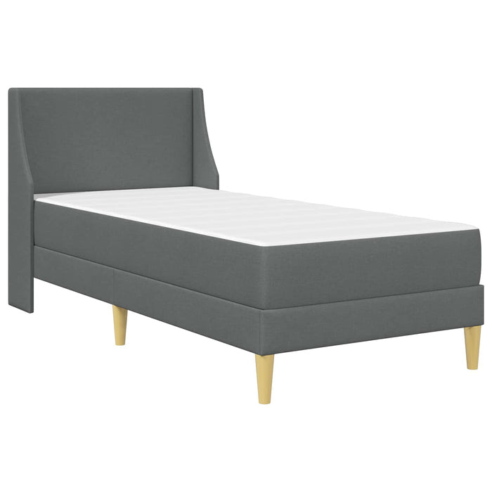 Cadru de pat cu saltea cu headboard Gri 90 x 190 cm Poliester - WALTI WALTI