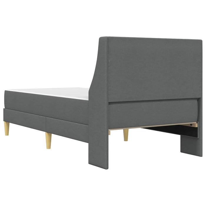 Cadru de pat cu saltea Simplu Gri închis 100 x 200 cm țesătură - WALTI WALTI