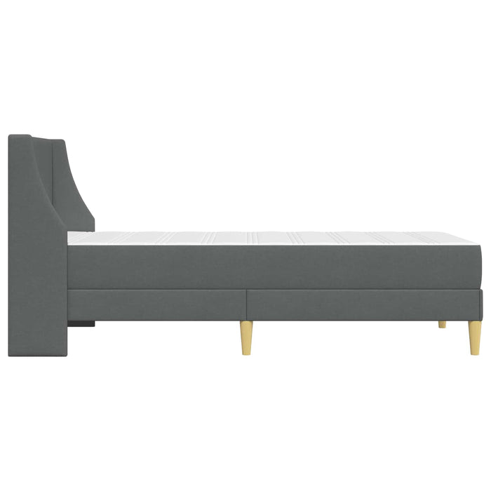Cadru de pat cu saltea Simplu Gri închis 100 x 200 cm țesătură - WALTI WALTI