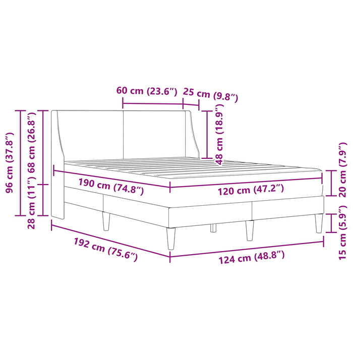 Cadru de pat cu saltea cu headboard Poliester - WALTI WALTI