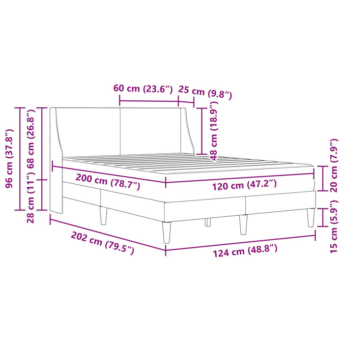 Cadru de pat cu saltea cu headboard Poliester - WALTI WALTI