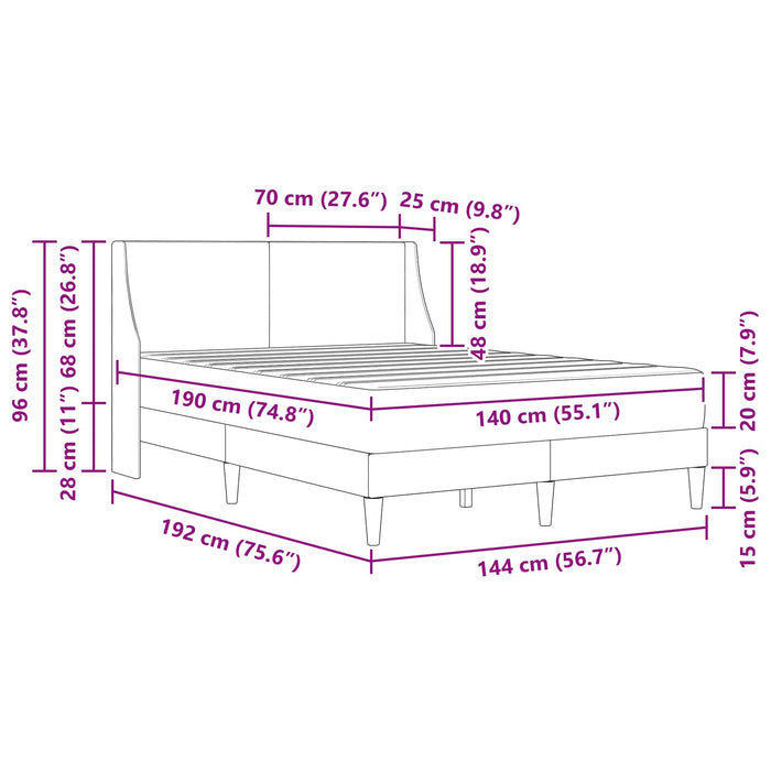 Cadru de pat cu saltea cu headboard Poliester - WALTI WALTI