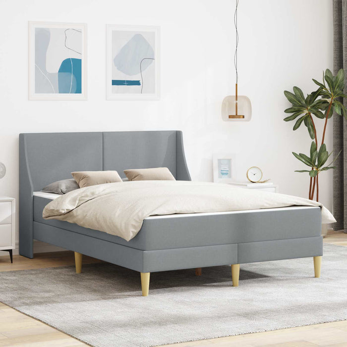 Cadru de pat cu saltea Gri deschis 140 x 200 cm Poliester - WALTI WALTI
